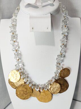 Vintage Kenneth Lane Clear Quartz Statement Necklace
